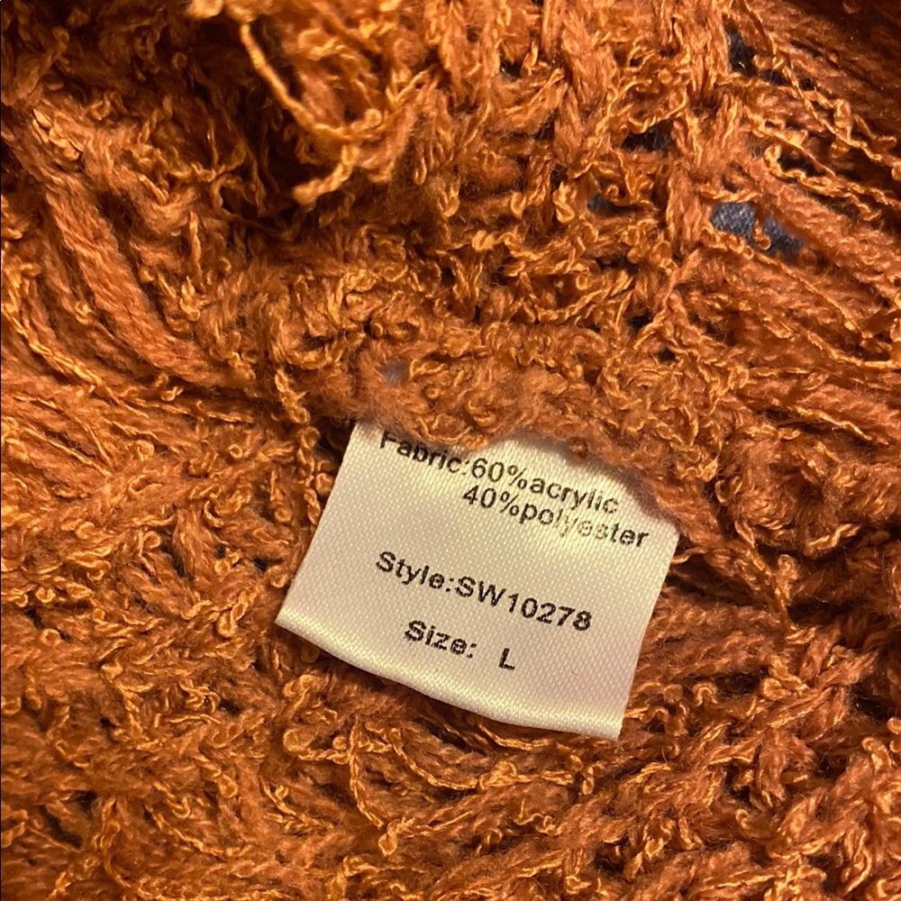 Rust Color Sweater with Relaxed Fit - Picture 10 of 11